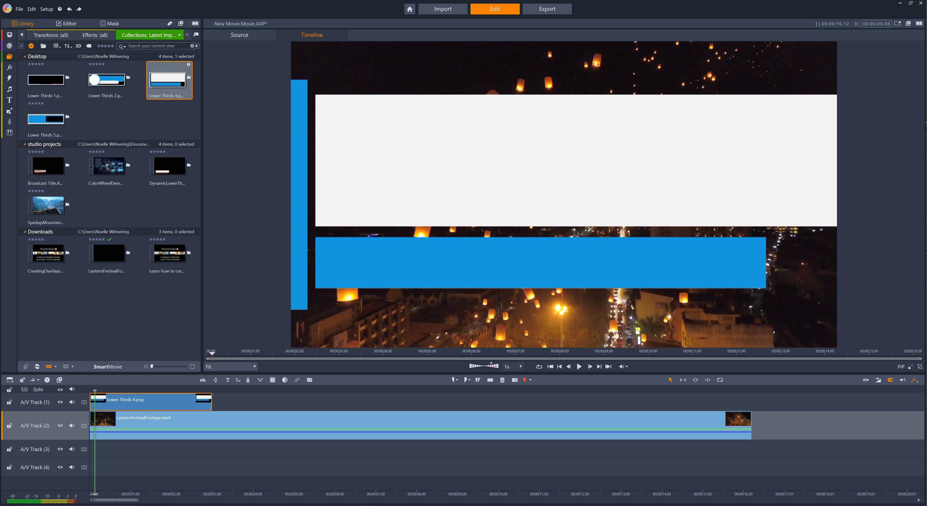 Add your overlay to the timeline