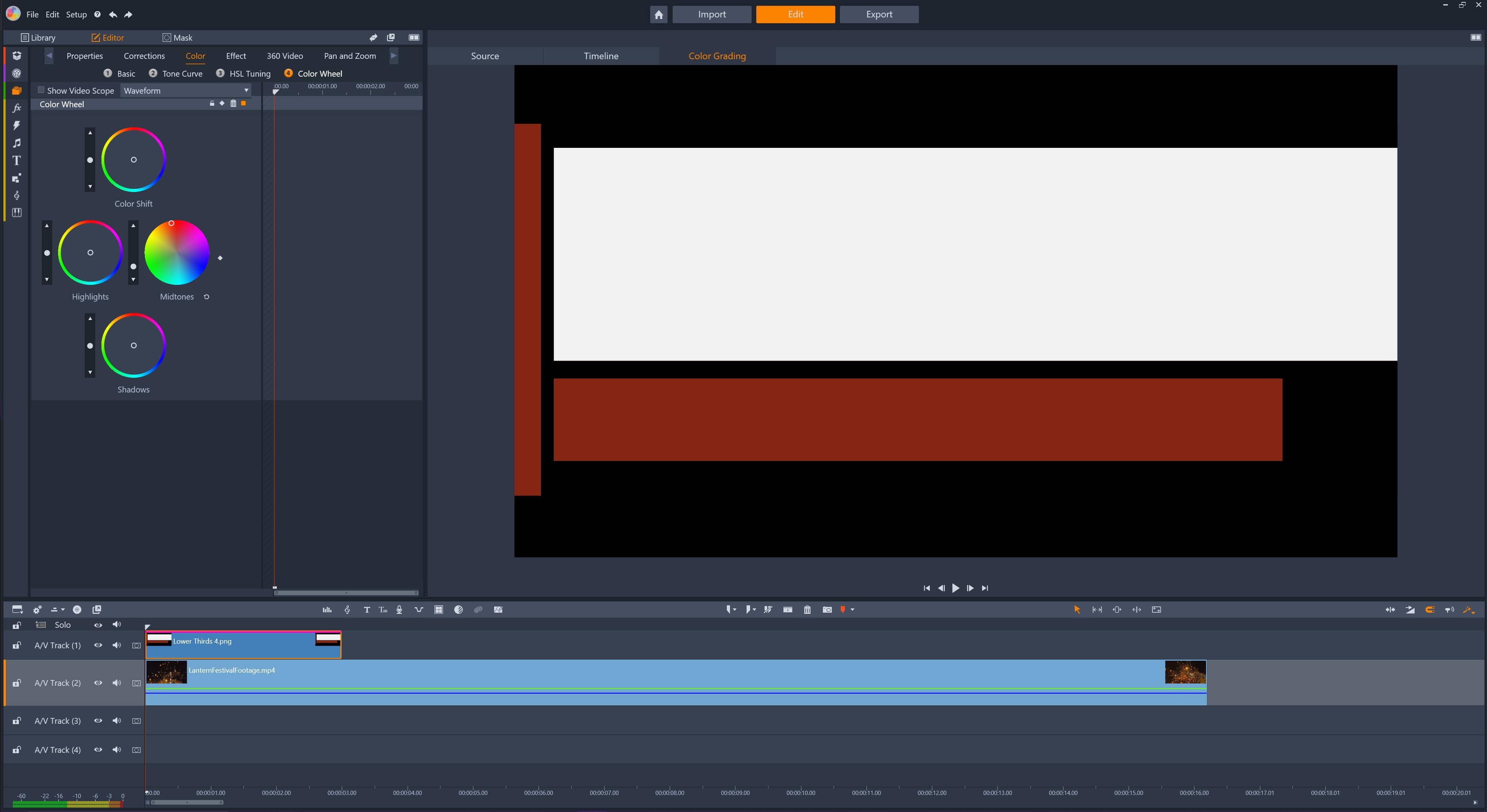 Add your overlay to the timeline