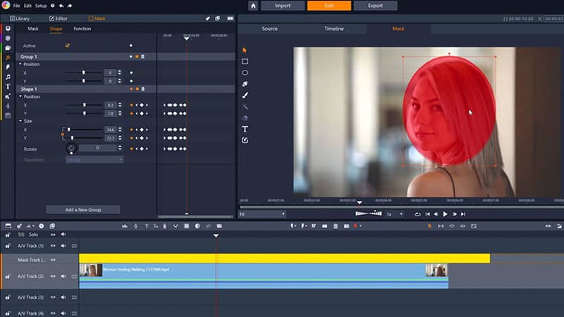 Keyframe your video mask