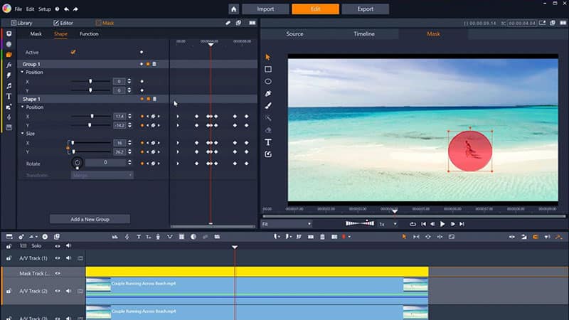 Keyframe your video mask