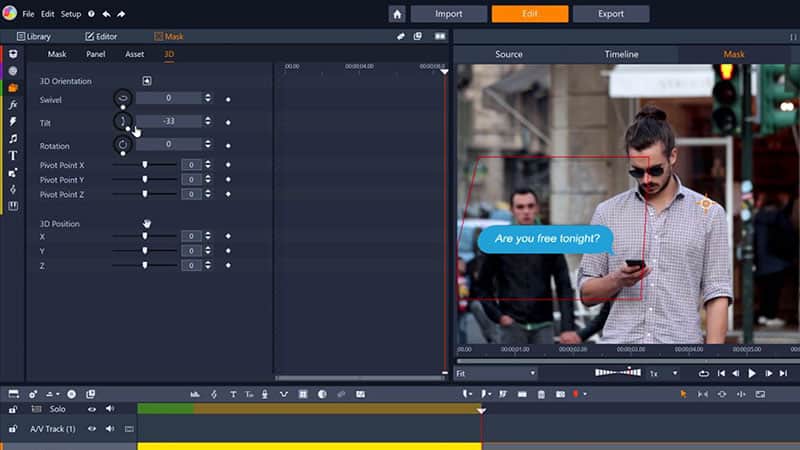 Adjust the 3D position of your video mask