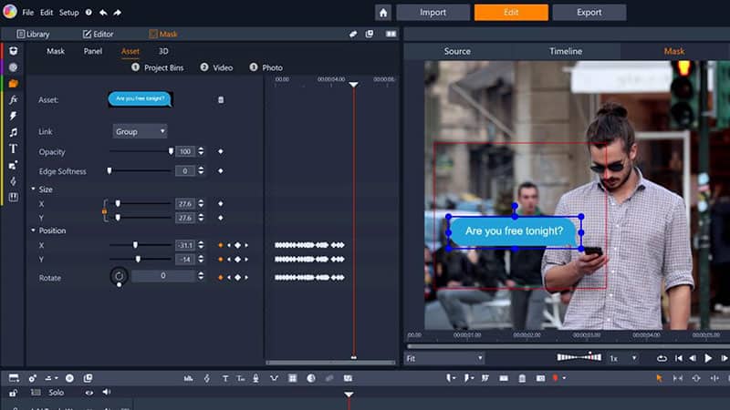 Keyframe your video mask