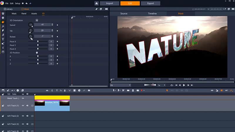 Adjust the 3D position of your text mask