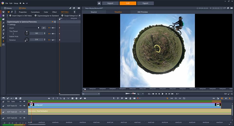 360 Video Tiny Planet Effects